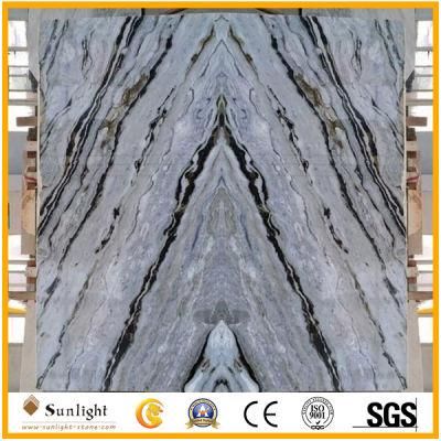 Natural Stone Bookmatched Blue Danube Marble Slab for Wall/Floor Decoration