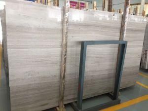 China Natural Stone Polished Wooden White Marble Slab for Interiors/ Indoor/ Floor/Wall Decoration/Background