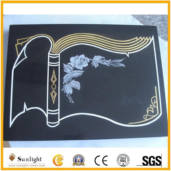 Natural Stone India/Shanxi Black Granite Tombstone Model 20 for Cremetery Garden
