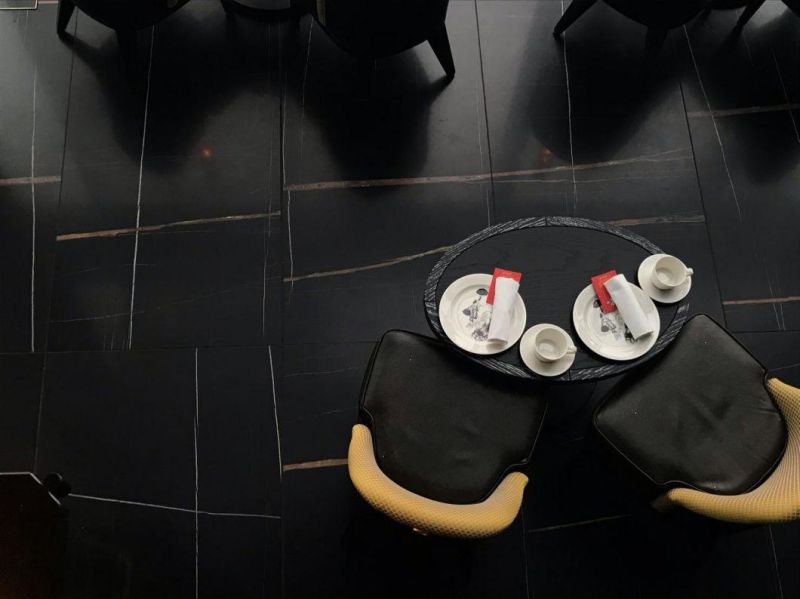Polish Black Marble Slabs Stone Tiles for Floor/Flooring Wall Tiles Design