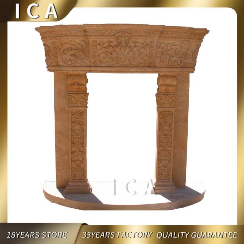 Luxury High-Quality Large Natural Marble Fireplace Mantel with Exquisite Carving