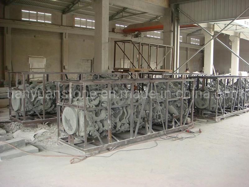 Greek Style Large Granite Marble Columns with Dragon for Interior Exterior