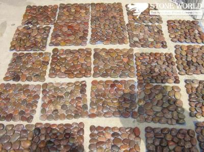 Red Pebble Tile on Mesh