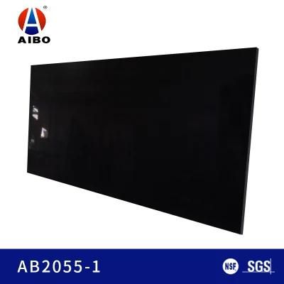 Featureless Black Bathroom Vanitytop Quartz Slab