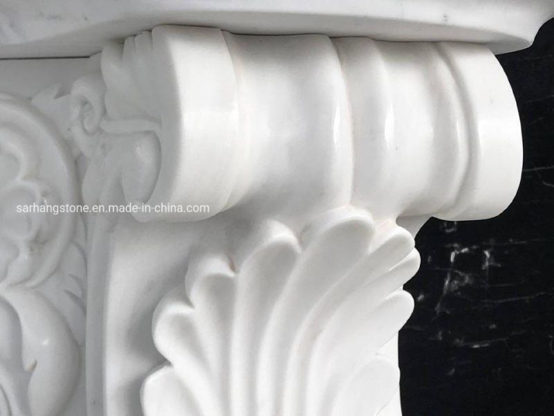 French Style Popular Design Hand Carved Decorative Marble Fireplace