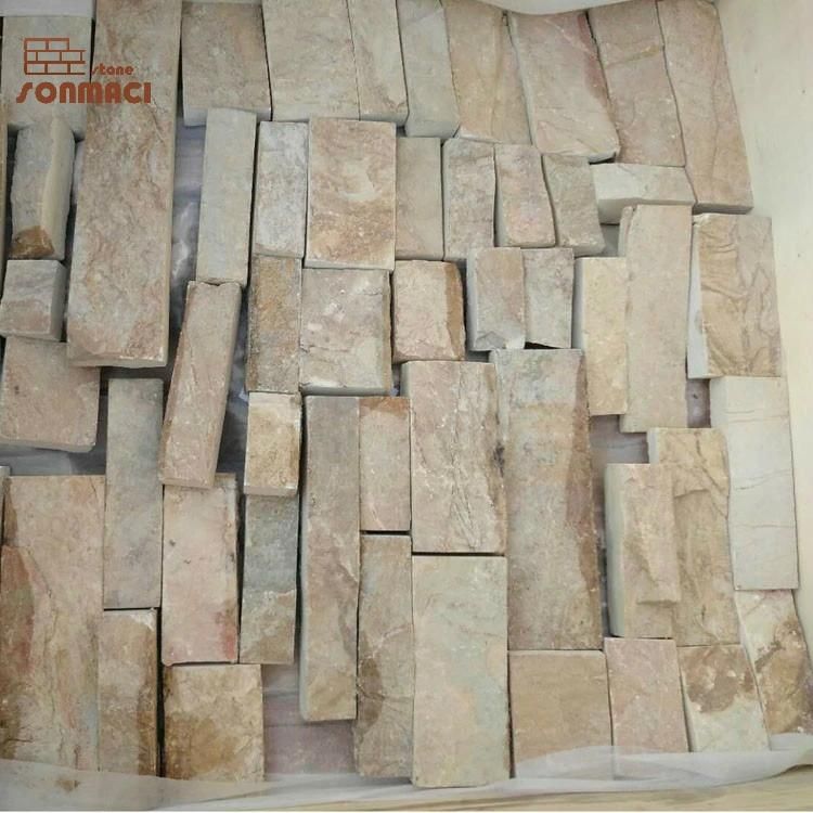 Natural Beige Quartzite Stone Slate Wall Tile