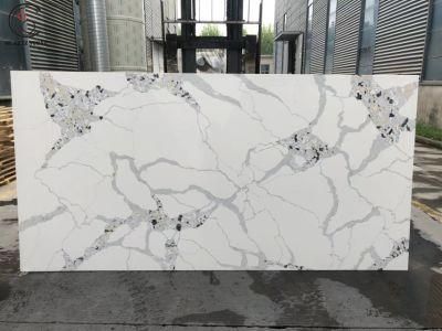 New Calacatta Polished Quartz Slabs for Countertops, Artificial Sintered Stone