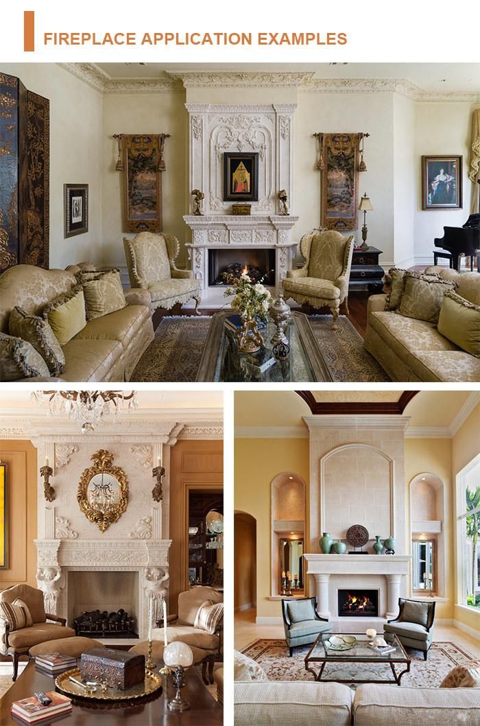 European Indoor Decoration Hand Carved Marble Fireplace Surround for Home Decoration