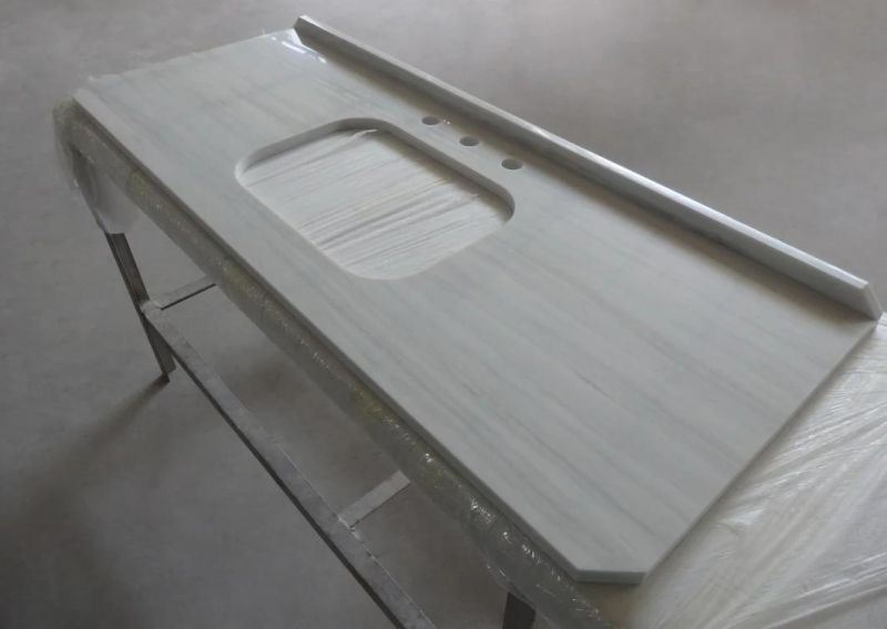 Custom Make Artificial Marble Countertop Solid Surface Bathroom Vanity Top
