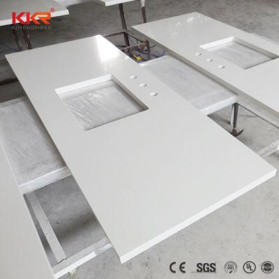 Custom Made Pure White Quartz Stone Bathroom Vanity Top Solid Surface