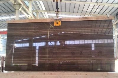 High Quality Polished China Dark Brown Marble Eramosa Wood Marble Slab for Wholesale