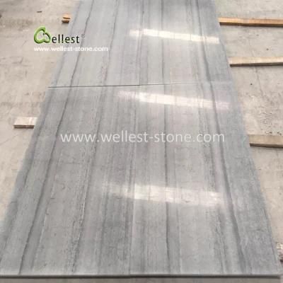 Blue Wood/Grey Wood Polish Marble Tile for Indoor Floor Paving Wall Cladding