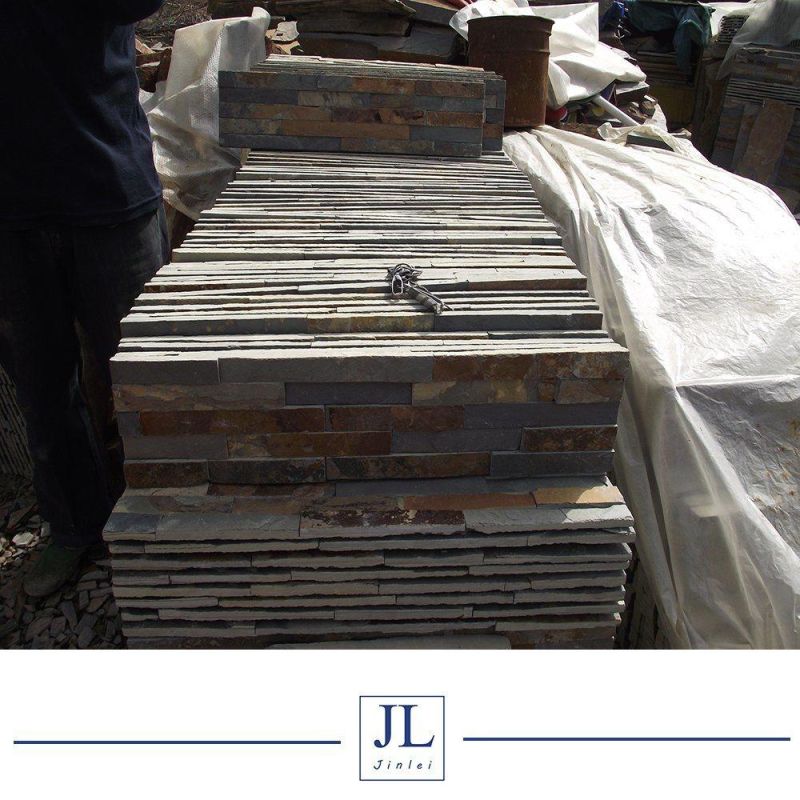 Natural Rusty Slate Veneer Culture Stack Stone Slate for Wall Cladding/out Door Decoration/Flooring