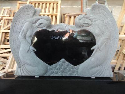 Wholesale New Black Granite Heart Angel Tombstones and Monuments