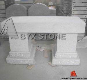 American Style Grey Stone Bench Memorial / Cemetery Monument