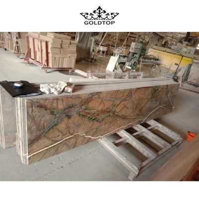 Building Material Natural Stone Polished/ Honed Surface Bathroom/Kitchen /Living Room Countertop Tropical Rain Forest Brown Marble for Home
