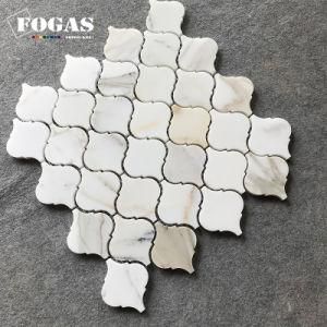 Lantern Marble Mosaic Stone Arabesque Calacatta Backsplash Tile