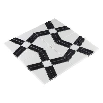 Classic White and Black Marble Mosaic