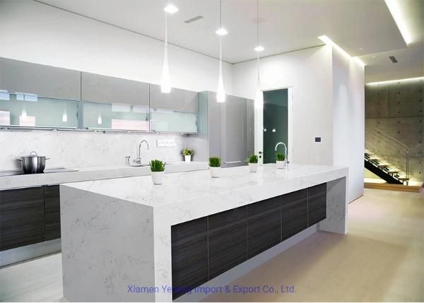 Kitchen/Bathroom/Island/Worktop White Countertop/Countertops Quartz with Grey/White/Brown/Black/Blue Artificial Slabs/Tiles