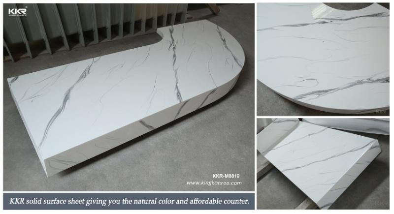 Kkr Factory Decorate Material Customized Artificial Stone Marble Pattern Kitchen Countertops