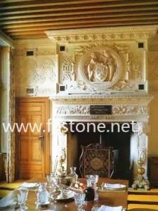 Carved Marble Fireplace with Overmantel/Marble Fireplace/Stone Fireplace/