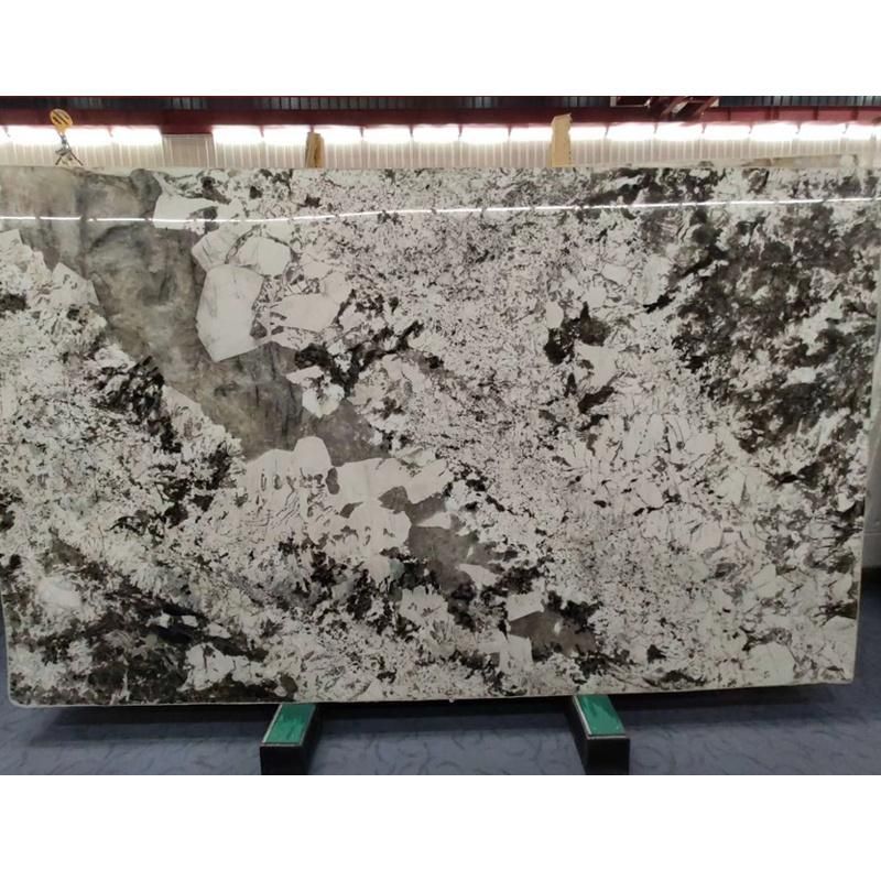 Brazil Black Matrix Granite Leathered Finish Slab
