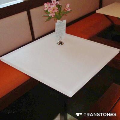 Customized Size Square White Acrylic Restaurant Table Top