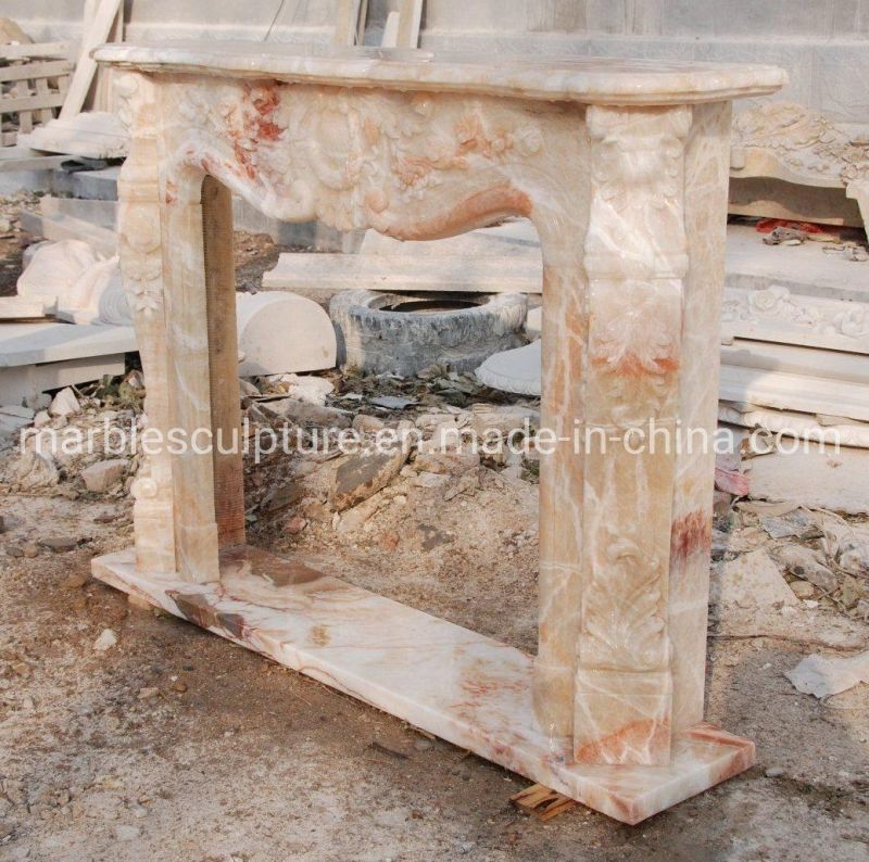 Hand Carving Natural Stone Marble Fireplace Home Decoration (SYMF-268)
