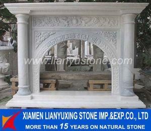 White Marble Fireplace Carved Mantel for Interior Design
