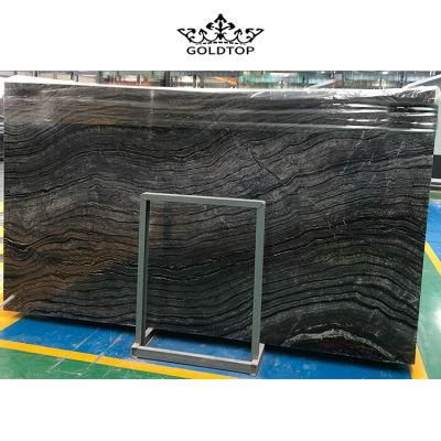 China Natural Stone Polished or Antique Wooden Black Serpeggiante Marble