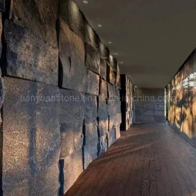 Natural Black Limestone Loose Wall Cladding Split Big Blocks for Wall