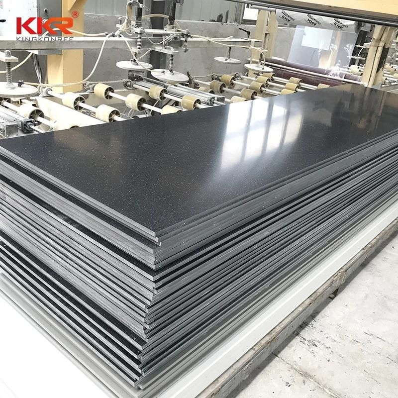Wholesale Luxury Black Grains Chips Building Solid Surface Sheet