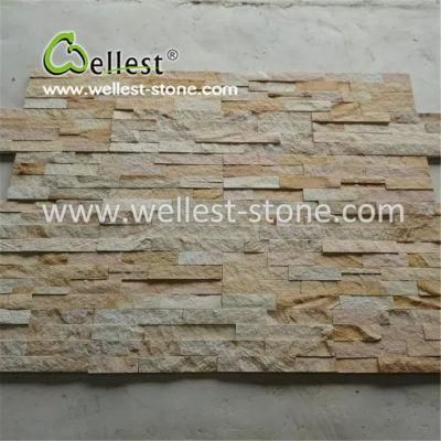 Inter Lock Edge Yellow Sandstone Ledgestone/Fieldstone/Culture Stone Veneer