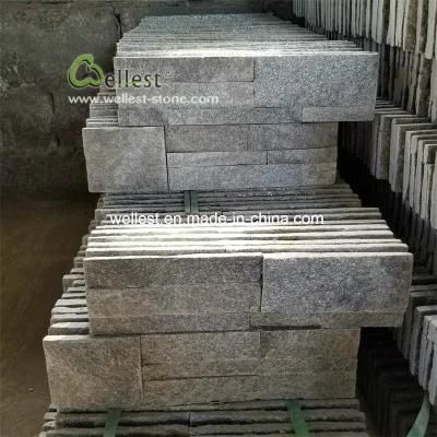 Split Face Slate Stone Green Quartz Wall Stone Veneer, Ledgestone Tile 18X35cm