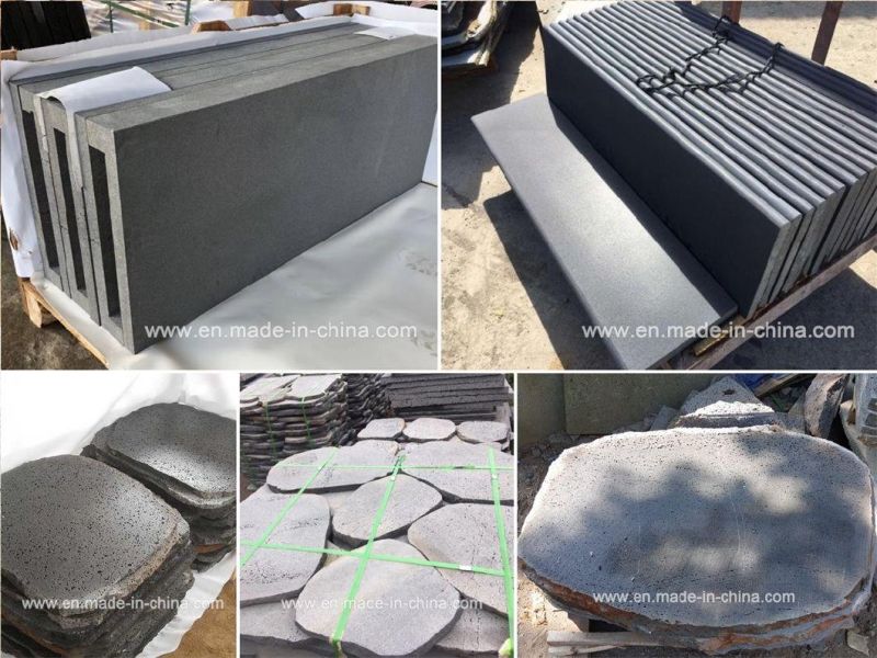 Bush Hammered Chinese Grey Basalt Stone for Paving