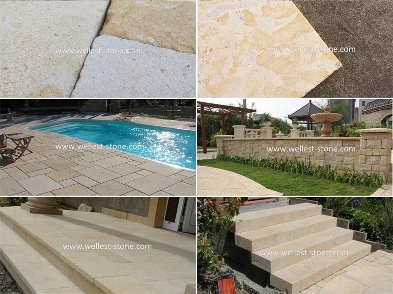 Wholesale Good Price Natural Yellow Limestone Wall Cladding Stone Tile, Stacked Stone Veneer