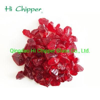 Landscaping Decorative Crushed Chips Dark Red Glass
