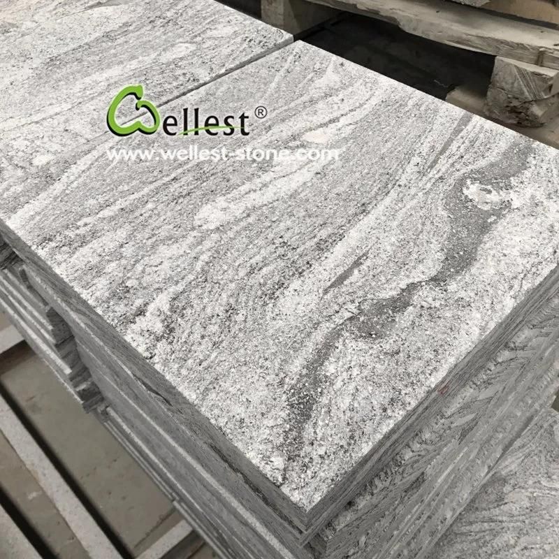 G261 Grey Based Vein Juparana Granite Flamed Tile