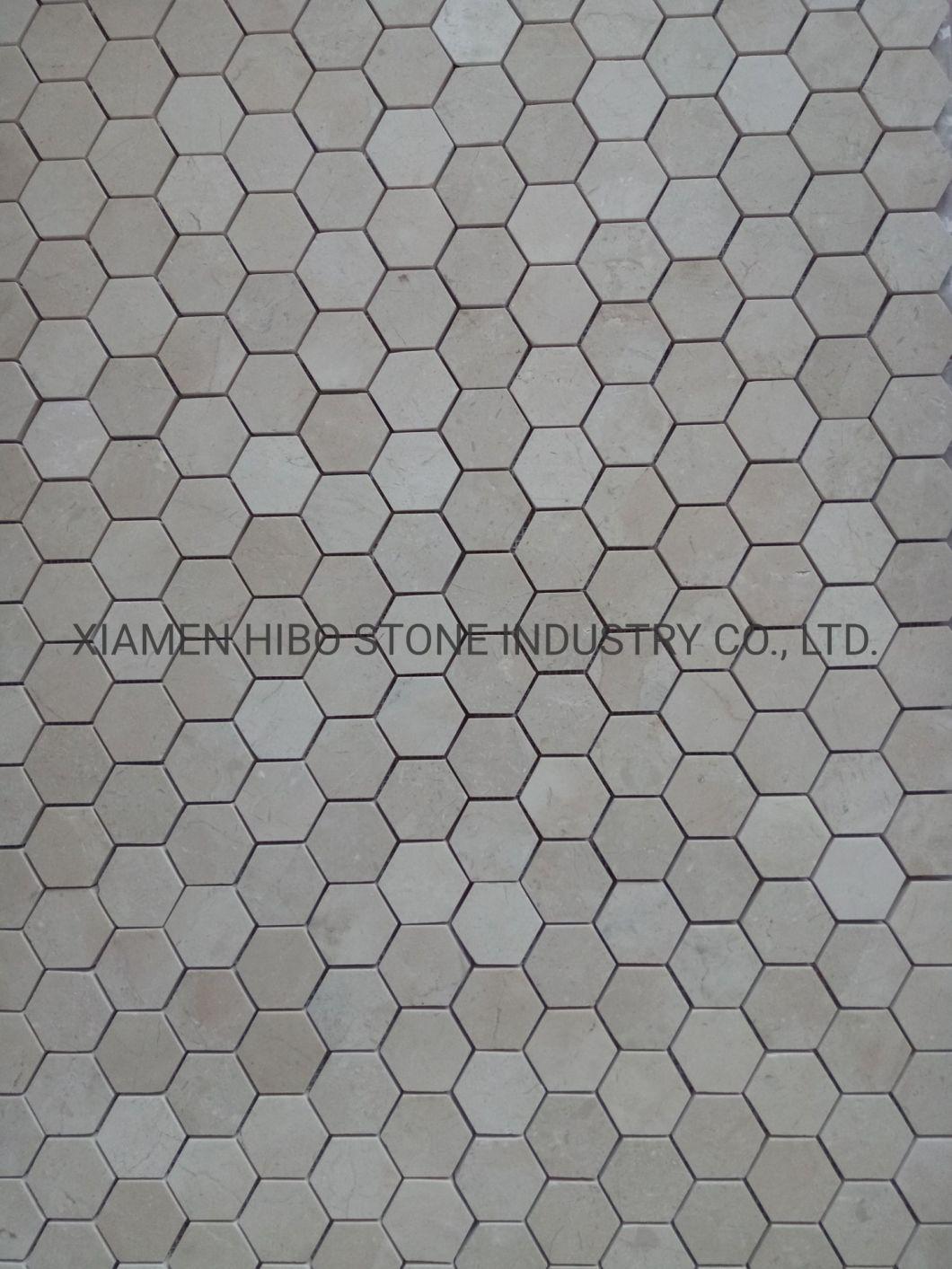 Hot Selling Italian Luxury Calacatta Gold Marble High Bevel Hexagon Wall Tiles for Home Decor