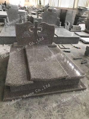 Misty Brown/Hot Sell Romania/Poland Style Granite Tombstone/Headstone for Cemetery Memorial
