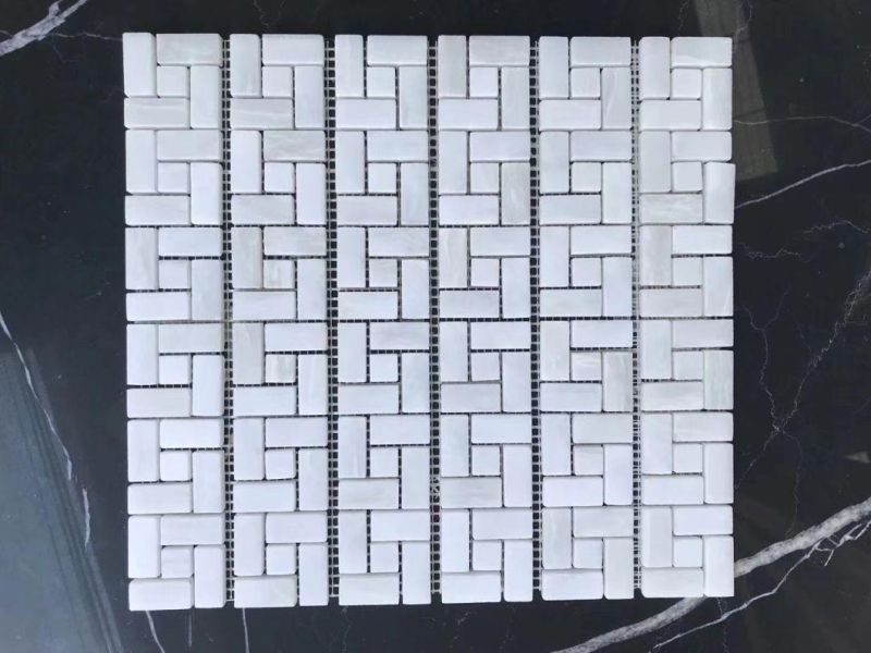 Wholesales Round Medallion Waterjet Tile Custom Floor Medallion White with Black Marble Tile for House Decoration