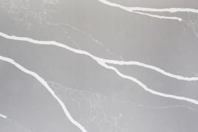 Polished Grey Calacatta Quartz Stone with White Veins Scratch Resistant