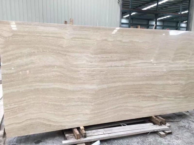 Polished Beige Traveltine Stone, Natural Stone, Building Material