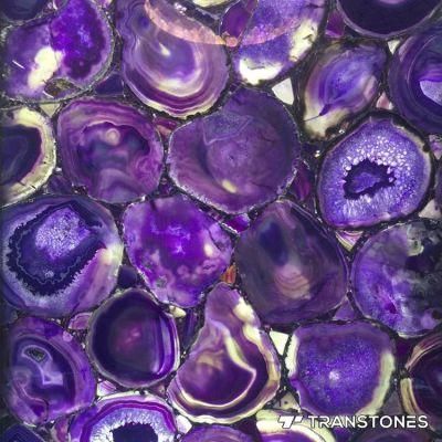 Transtones Natural Purple Agate for Home Decors Table Top Slab