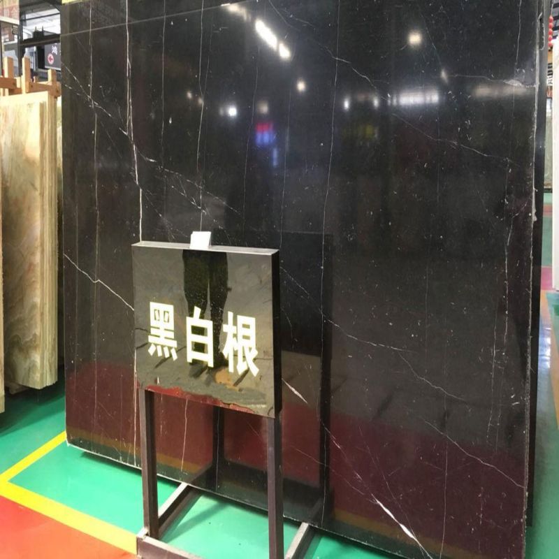 High Polished China Black Stone Marble Tiles Price Nero Marquina