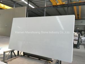 Artificial Stone Pure White Quartz Slabs for Hospitality Residential Vanity Tops Kitchen Cabinets