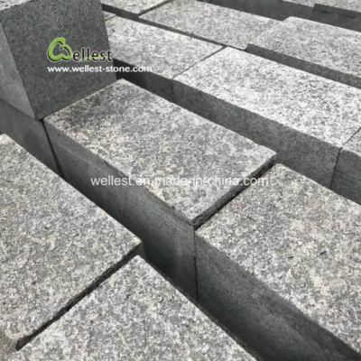 Black Basalt Cobblestone Paving Stone, Driveway Paving Stone Bricks Like 10X20X10cm