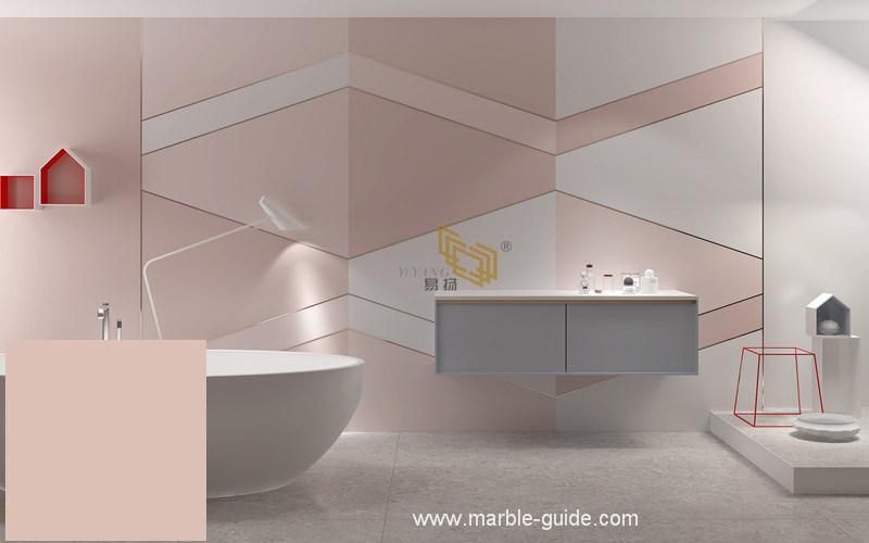 Artificial Pure Pink Marrone Rosa Sintered Stone Panel for Bathroom Shower Wall/Wall Decoration