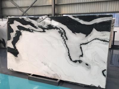 Panda White Marble Slab with Black Veins Interior Wall/Flooring Tile