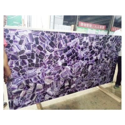 Amethyst Semiprecious Purple/Stone Translucent Luxury Gemstone Wall Tiles/Panels Bar/Tops Countertops